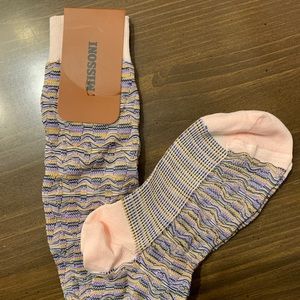 NWT Missoni High Socks Chevron Pink Purple Orange
